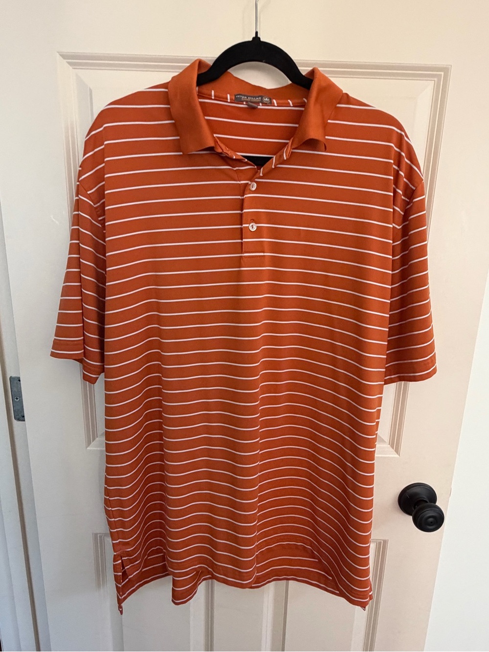 Peter Millar Orange Stripe Polo summer comfort XL